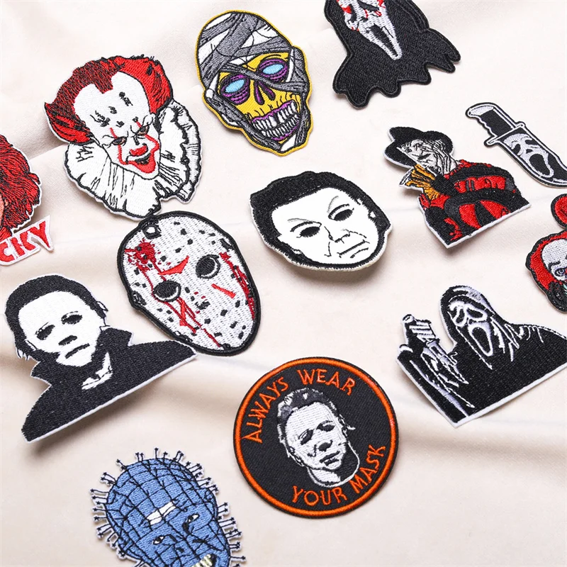 Dangerous Person  Masked Fear Embroidery Patches Ironing Applique Sew On Clothes Sewing Supplies  Arts And Crafts