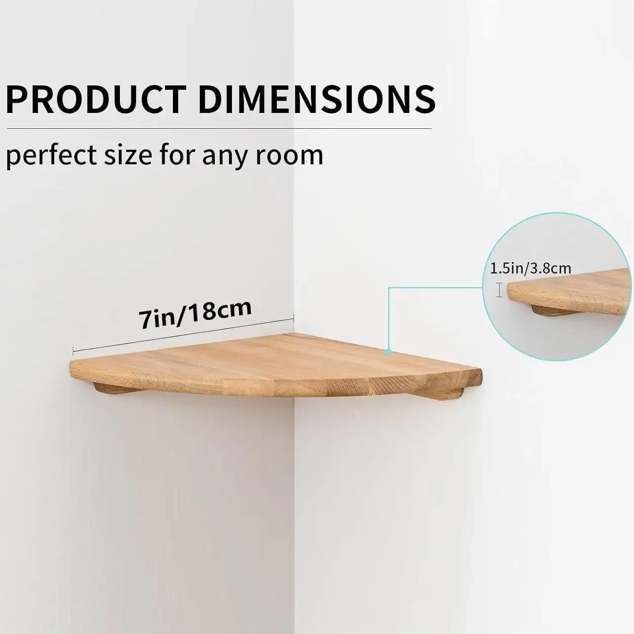 Wood Corner Multi-layer Shelf, Wooden Wall Mounted Floating Shelf, Screw Fixed Wooden Wall Decor Storage Rack