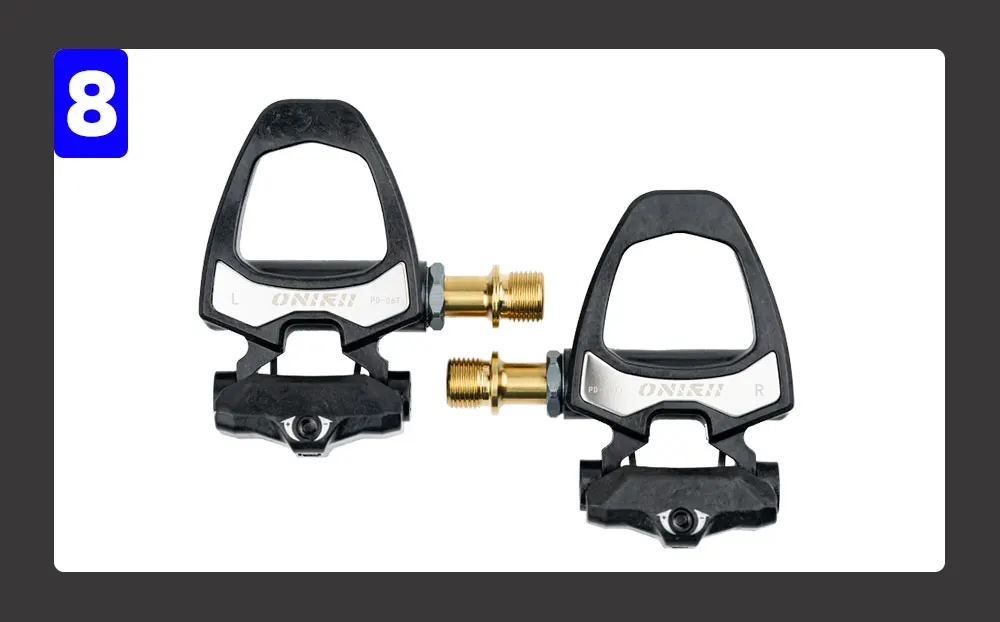 ONIRII PD-06 Rennrad Carbon Lock Pedale Fahrrad SPD Selbstsichernder Stahl/Titan 6-Grad-Pedal mit Verriegelungsplatte für Straße NEU – Detail 24