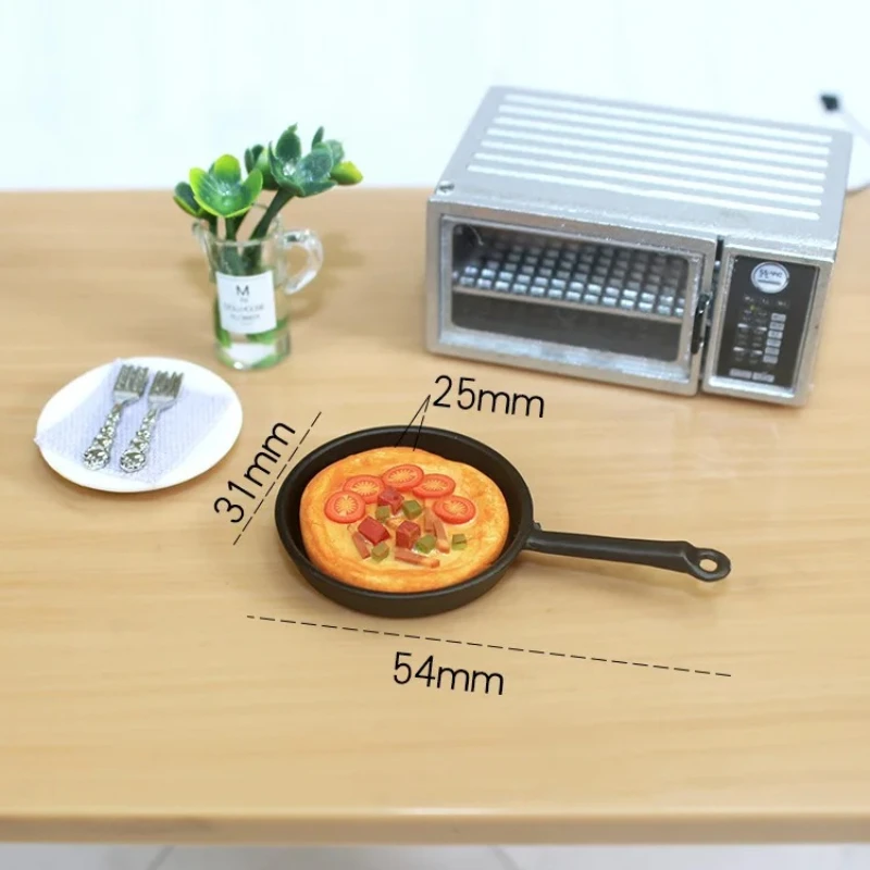 シミュレートドールハウス DIY ミニピザ ミニチュア フライパン ドールハウス キッチンアクセサリー 食品 パナソニック ごっこ遊び ギフト 女の子のおもちゃ