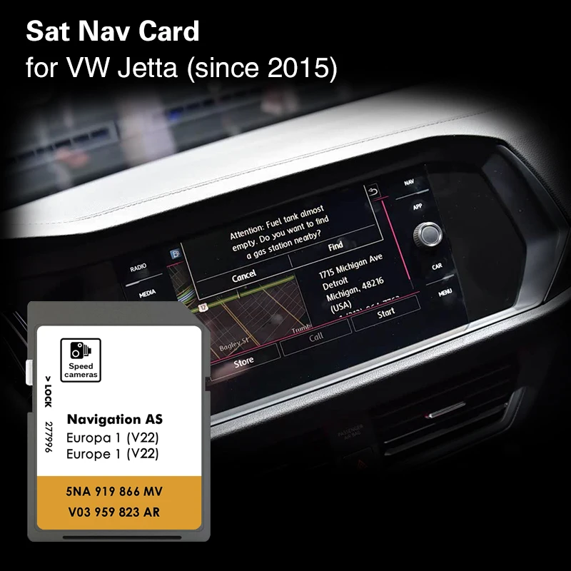 

for VW Jetta Since 2015 AS V22 New Map Update EU Version Navi SD 32GB Map SD Card