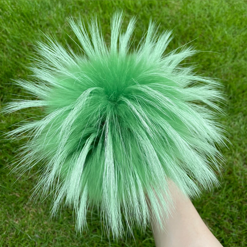 Weicher Bommel aus 100 % natürlichem Fuchspelz, Bommel aus Waschbärfell für Mützen, Mützen, Taschen, Schals – Detail 5