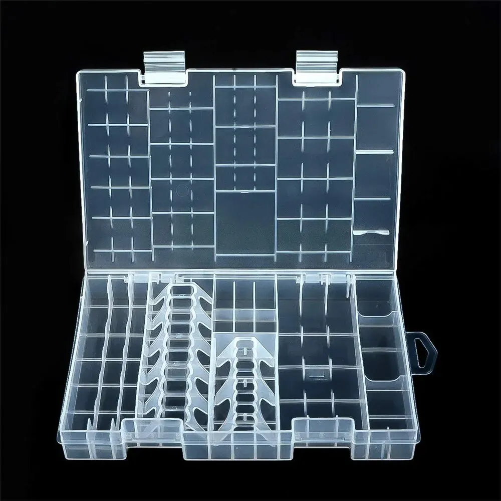 Batteries Organizer Storage Case Box Holder Clear Plastic Container Portable- Hard Plastic Anti Impact Wear Storage Box