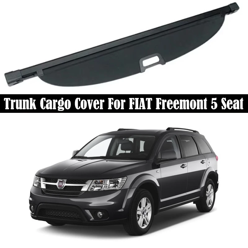 Rear Trunk Cargo Cover For FIAT Freemont 5 Seat 2012-2021 Security Shield Rear Luggage Curtain Partition Privacy Car Accessories