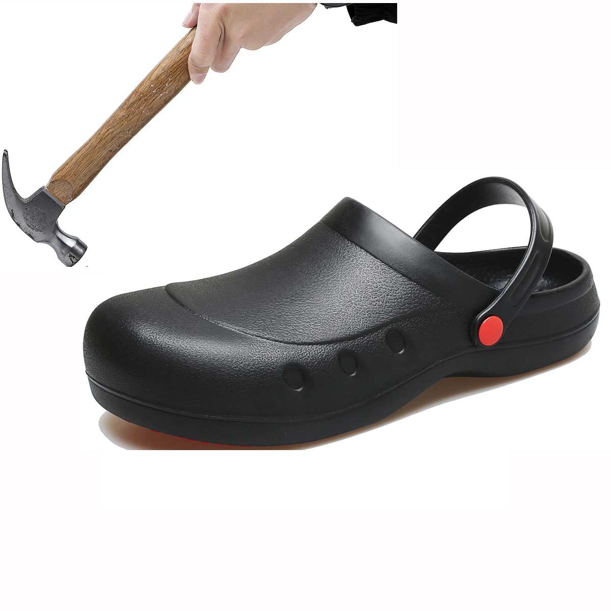 

Steel Toe Safety Working Shoes Kitchen Restaurant Chef Shoes Industrial Work Nonslip Waterproof Rubber Sandals Big Size 3XL 4XL