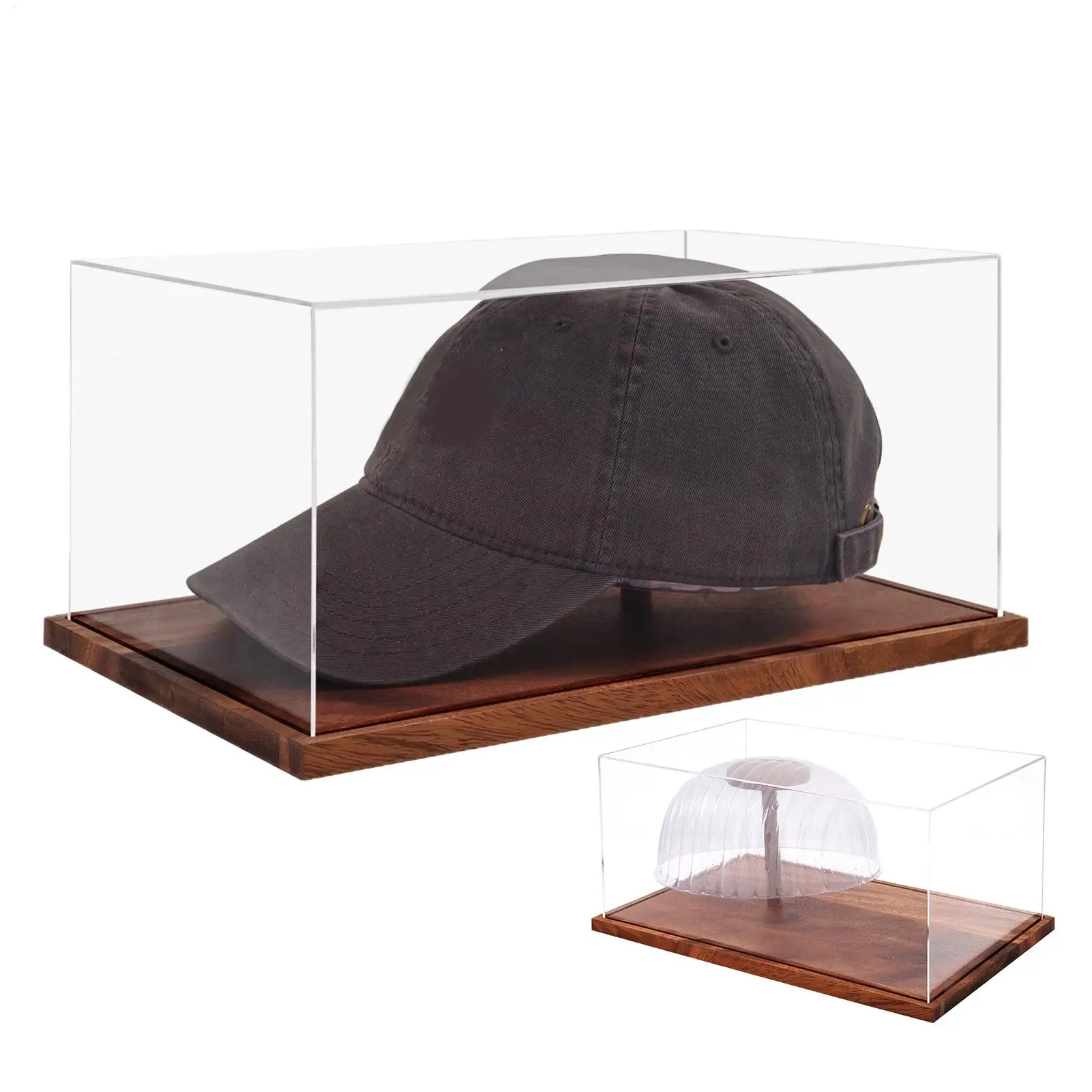 Clear Acrylic Baseball Cap Display Case Signed Hat Transparent Showcase Baseball Cap Box for Collector Fans Desk Home