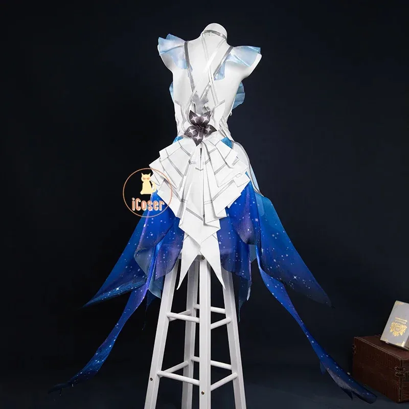 O shorekeeper traje peruca ondas wuthering vestido jogo uniforme véu preto afastados festa de halloween para mulheres acessórios icoser