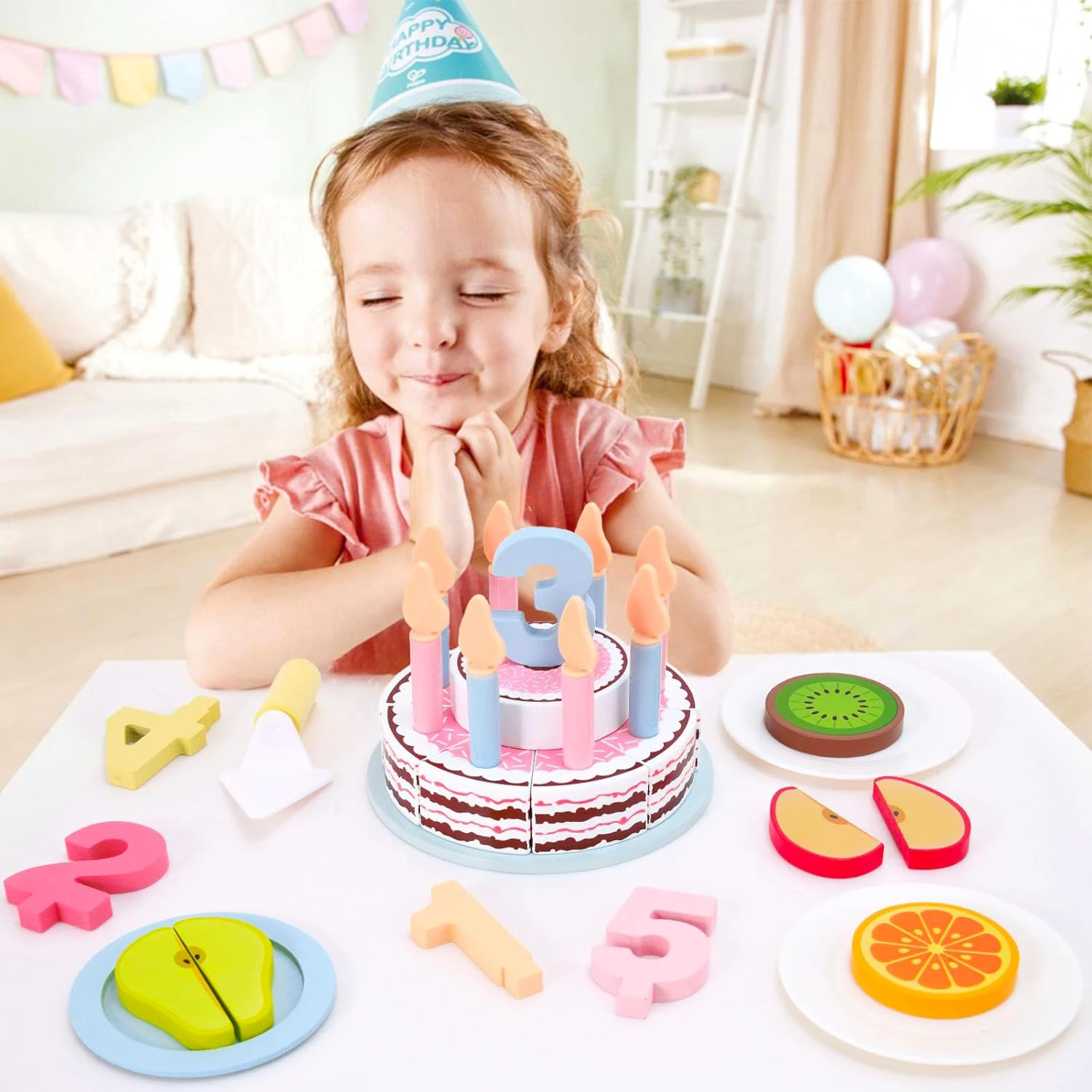 Wooden Cake Toys Kitchen Playset Play Food Pretend Kit Cutting Food Set for Kidren Montessori Learning Educational Party Toys