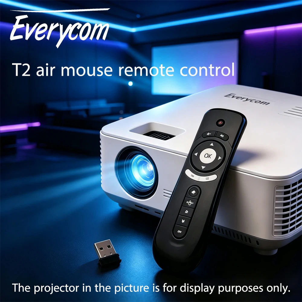 Everycom T2 Air Mouse Remote Control Supports 2.4G Wireless Connection & Bluetooth-Pairing Gyroscope for Android Projector