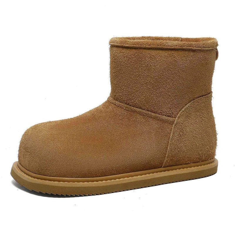 

CICIYANG Women's Inner Heightening Snow Boots 2025 Winter New Retro Non-slip Short Boots Fluff Large-size Female Ankle Boots