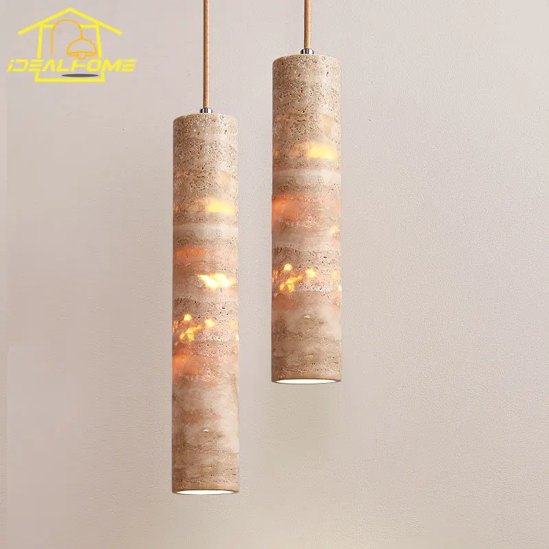 Designer Atmosphere Wabi-sabi Cream Stone Pendant Lights LED E27 Kitchen Island Coffee Table Hotel Bedroom Bedside Dining Room