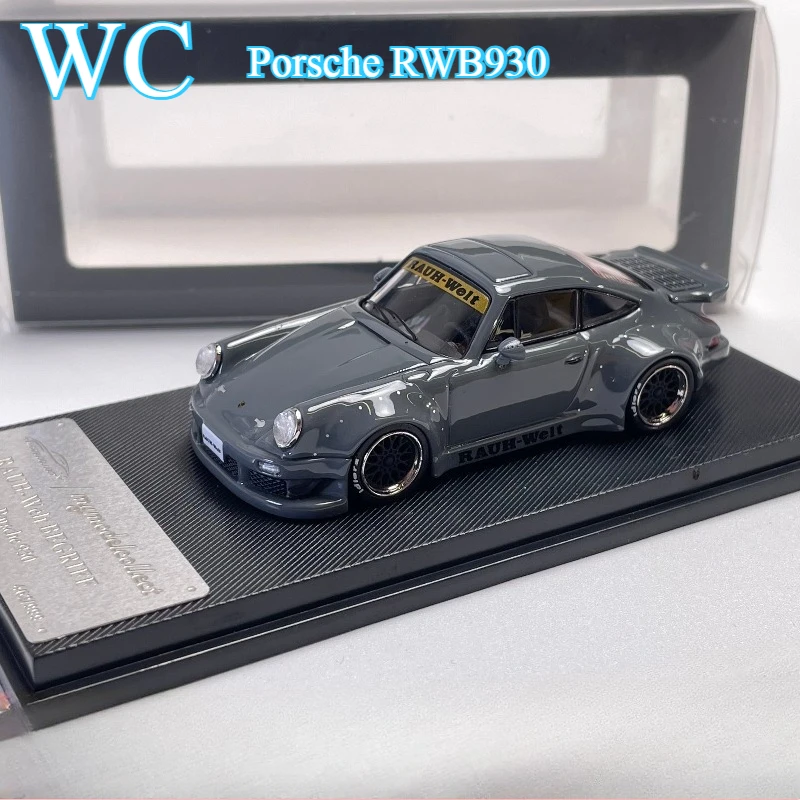 

Model Collection 1: 64 Alloy RWB930 Whale Wing Cement Gray Car Model - Adult Collection Display Item, Boys' or Girls' Gift