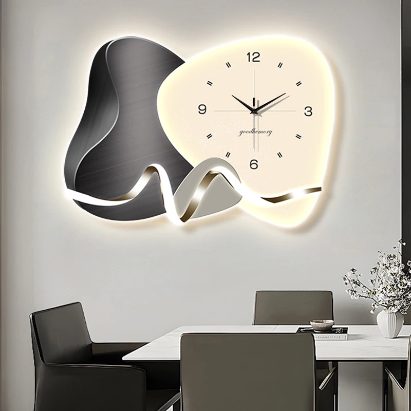 Large Art Mural Wall Clocks Luxury Led Restaurant Nordic Minimalist Silent Wall Watch Bedrooms Horloge Murale Home Decoration