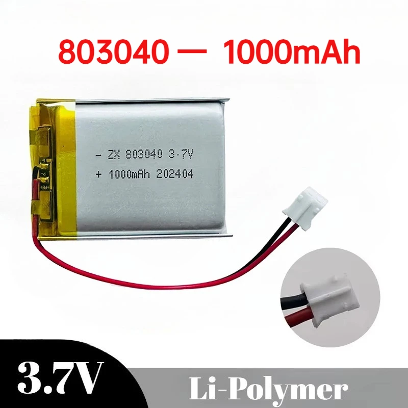 803040 Battery Li Po 1000mAh 3.7V Polymer Li-ion Batteries for Ps4 Game Controller Radio MP3/mp4 Gps Led Light Rechargeable Cell