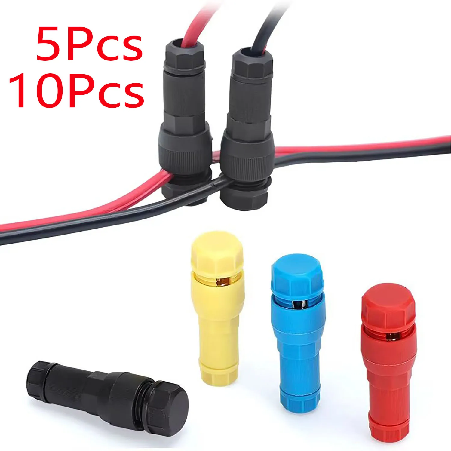 5/10Pcs Low Voltage Quick Lock Piercing T-Tap Terminal Block Kit, Self Stripping Nylon Insulated Male Wire Splicing Connector