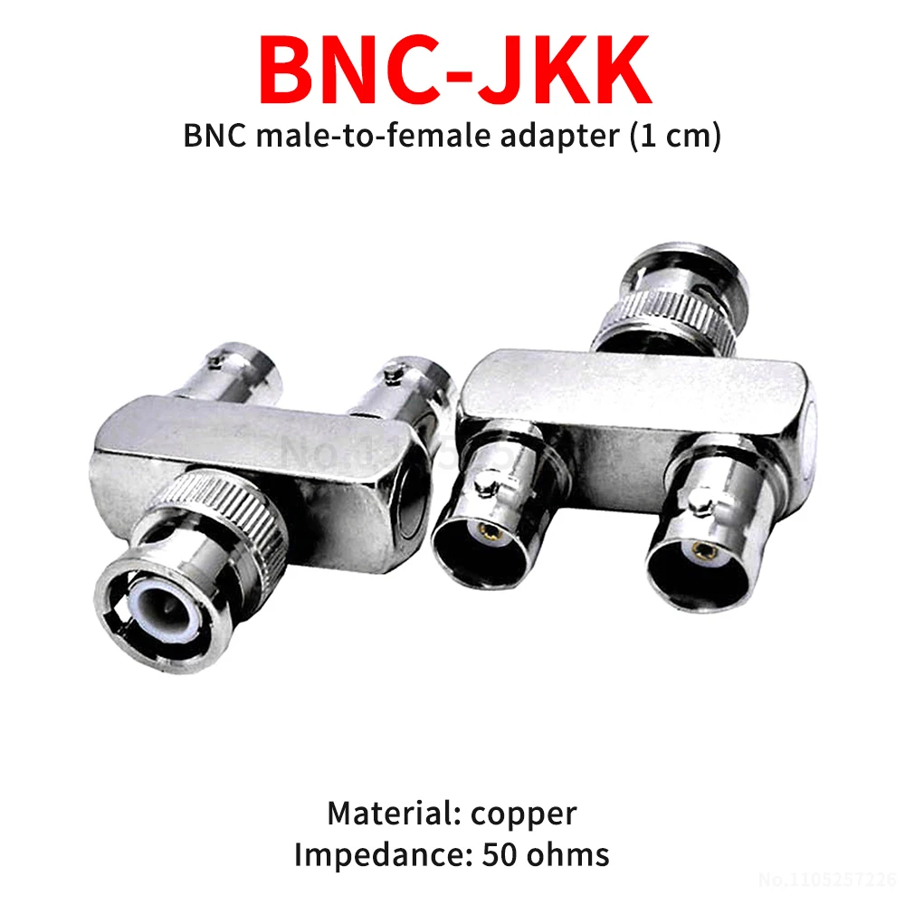 BNC-JKK Adapter Brass Q9 CCTV Video 1 cm Male-to-Female Adapter Y-shaped BNC T-connector (1 pcs)