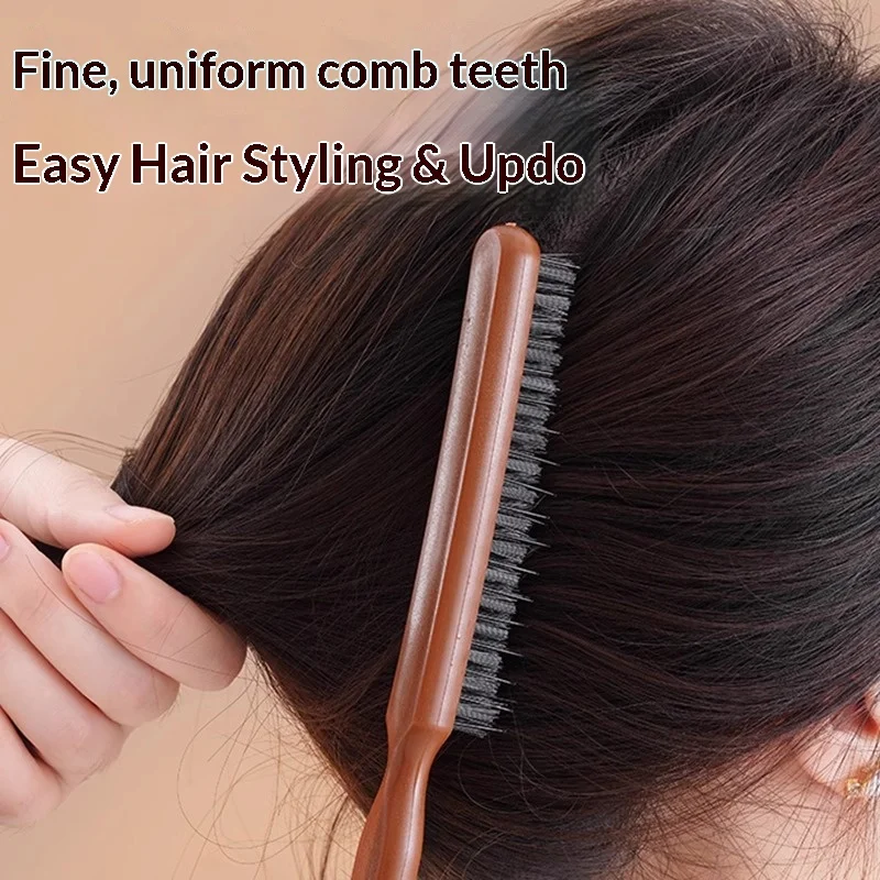 3-Row Mane Bristle Styling Comb – Designed for High-Volume Crown Volume, Parting, and Scalp Massage. Made with Artificial Mane
