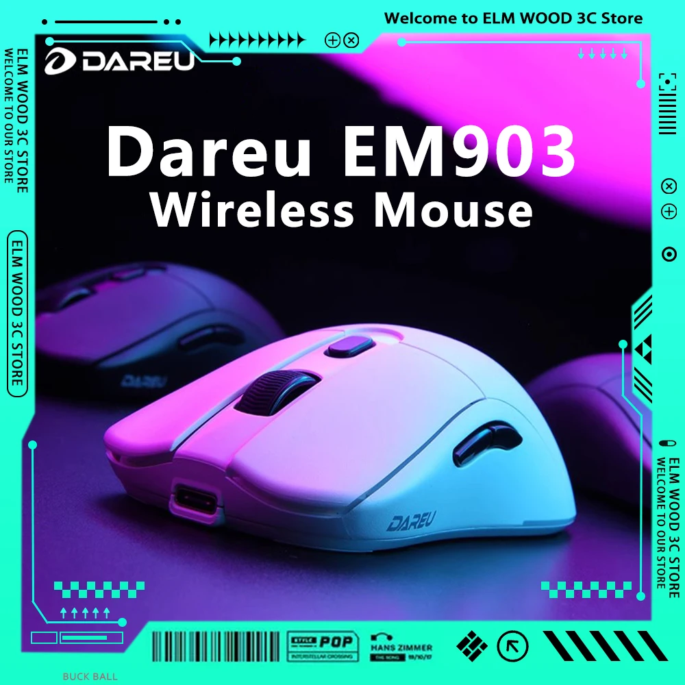 

Dareu Em903 Mouse Dual Mode Lightweight 2.4g Wireless Mouse Gamer Rgb Backlight Pc Accessories Man Gaming Mcie Office Man Gifts