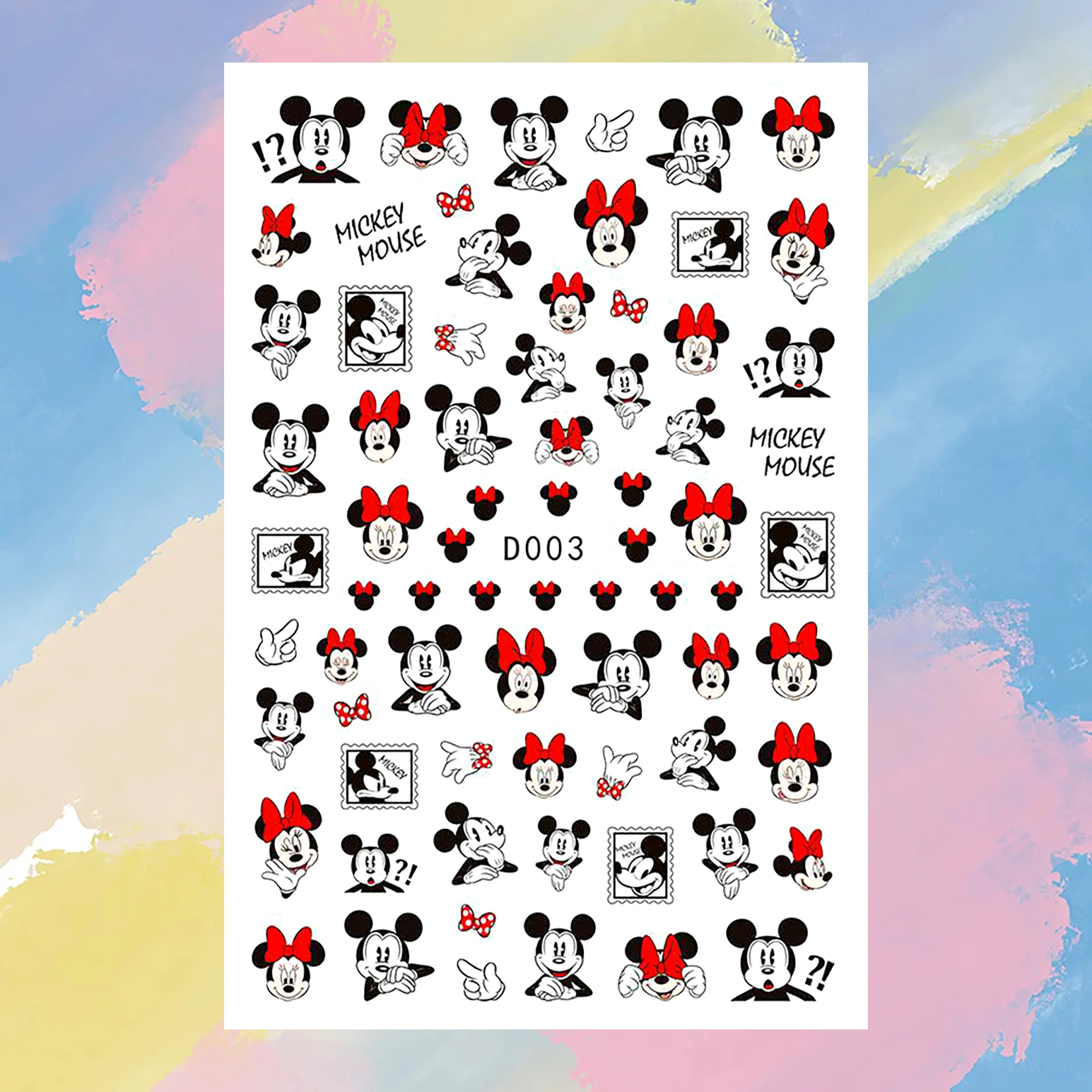 Calcomanía Art Deco de dibujos animados de Disney, deslizador de uñas Lilo & Stitch Tigger, pegatina de Mickey Mouse para uñas, pegatina decorativa