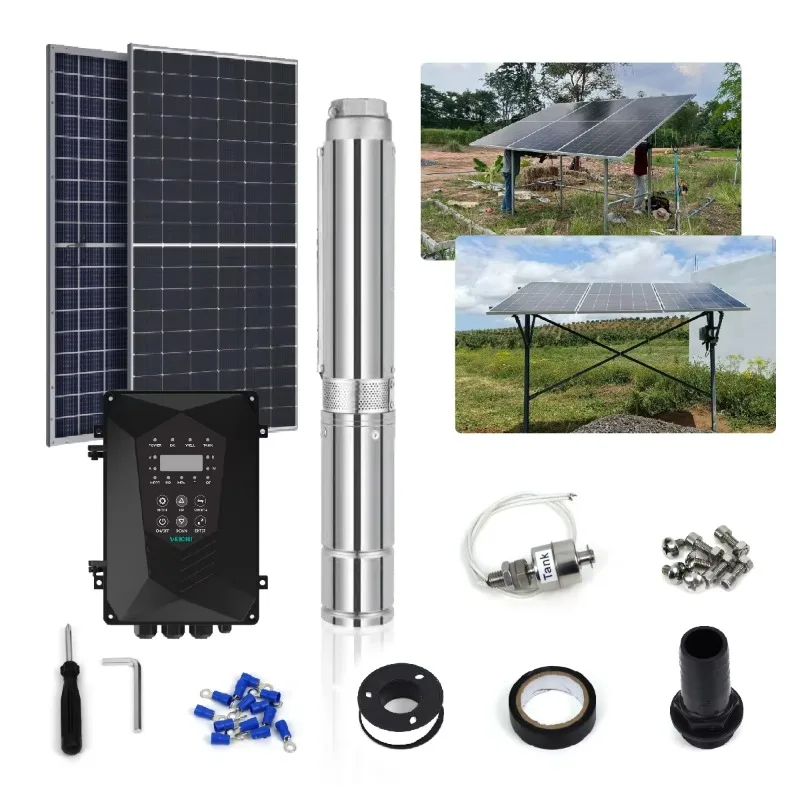 

ACDC Hybrid Agricultural Deep Well Pump 3 Inch 4 Inch 6 Inch 1100W Stainless Steel Pump Solar Water Pumping