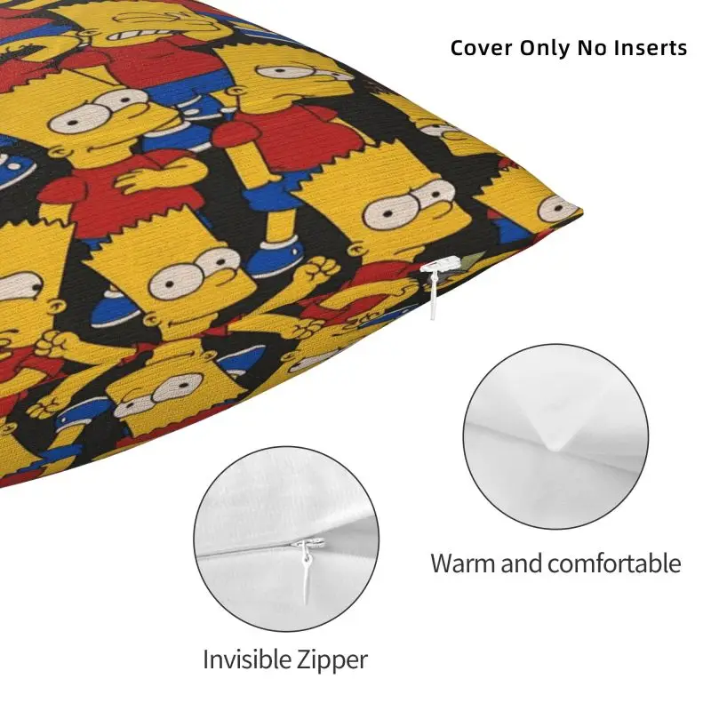 مخصص سمبسنز الكرتون رمي وسادة يغطي الوسائد غطاء وسادة مربع #3