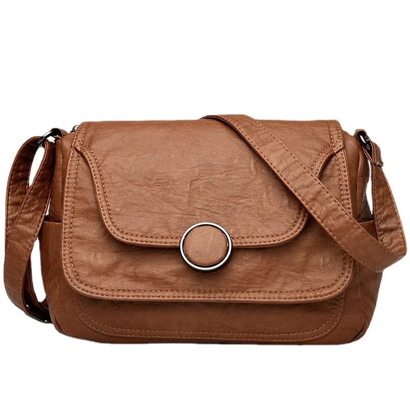 Bolsa de couro macio com vários bolsos para mulheres, bolsa crossbody, sacos de ombro, Sac Sac, designer de luxo, alta qualidade