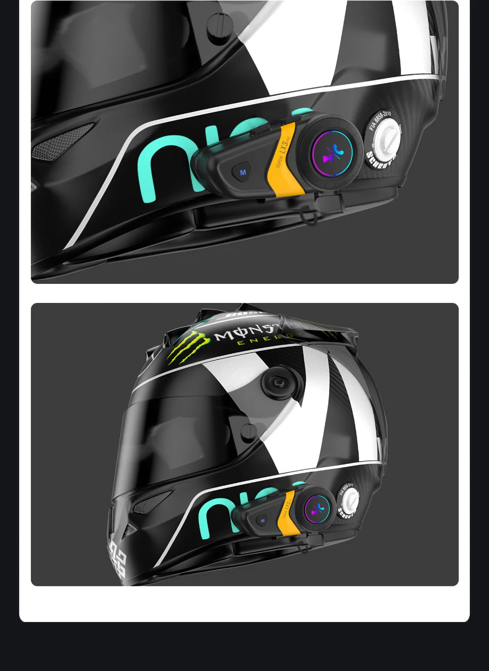 Interkom motocyklowy AI Voice Assistant Intercomunicador Intercom LX3 PRO