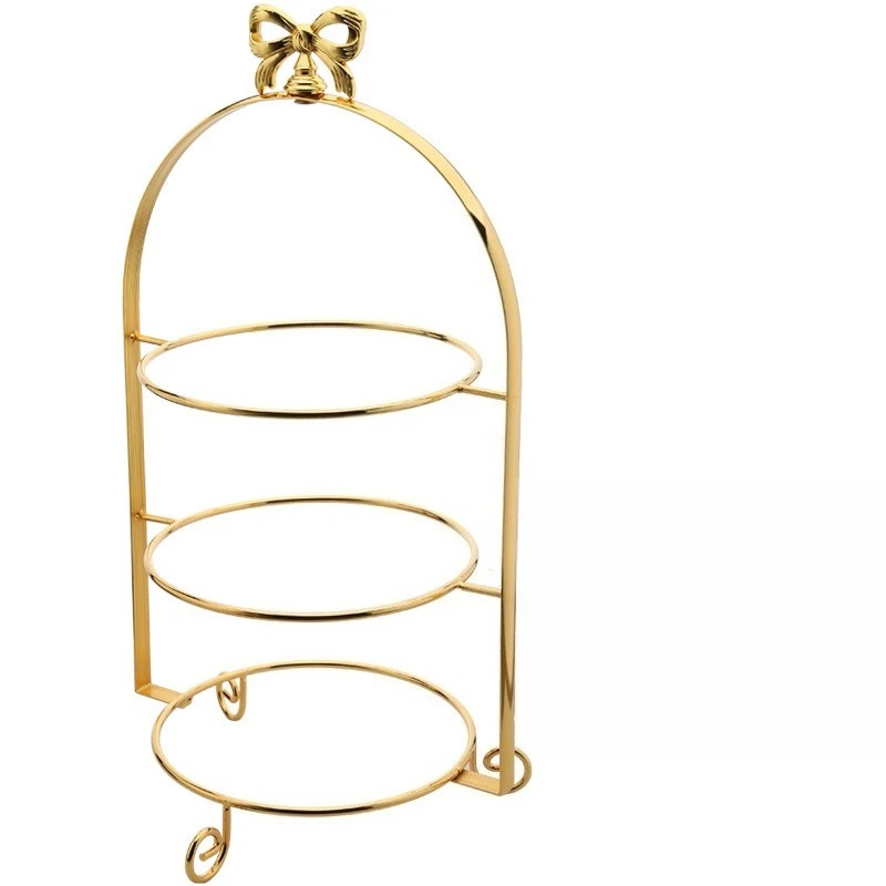 Bow dessert table wedding ornament decoration, cake dessert dessert tray wrought iron multi-layer display stand