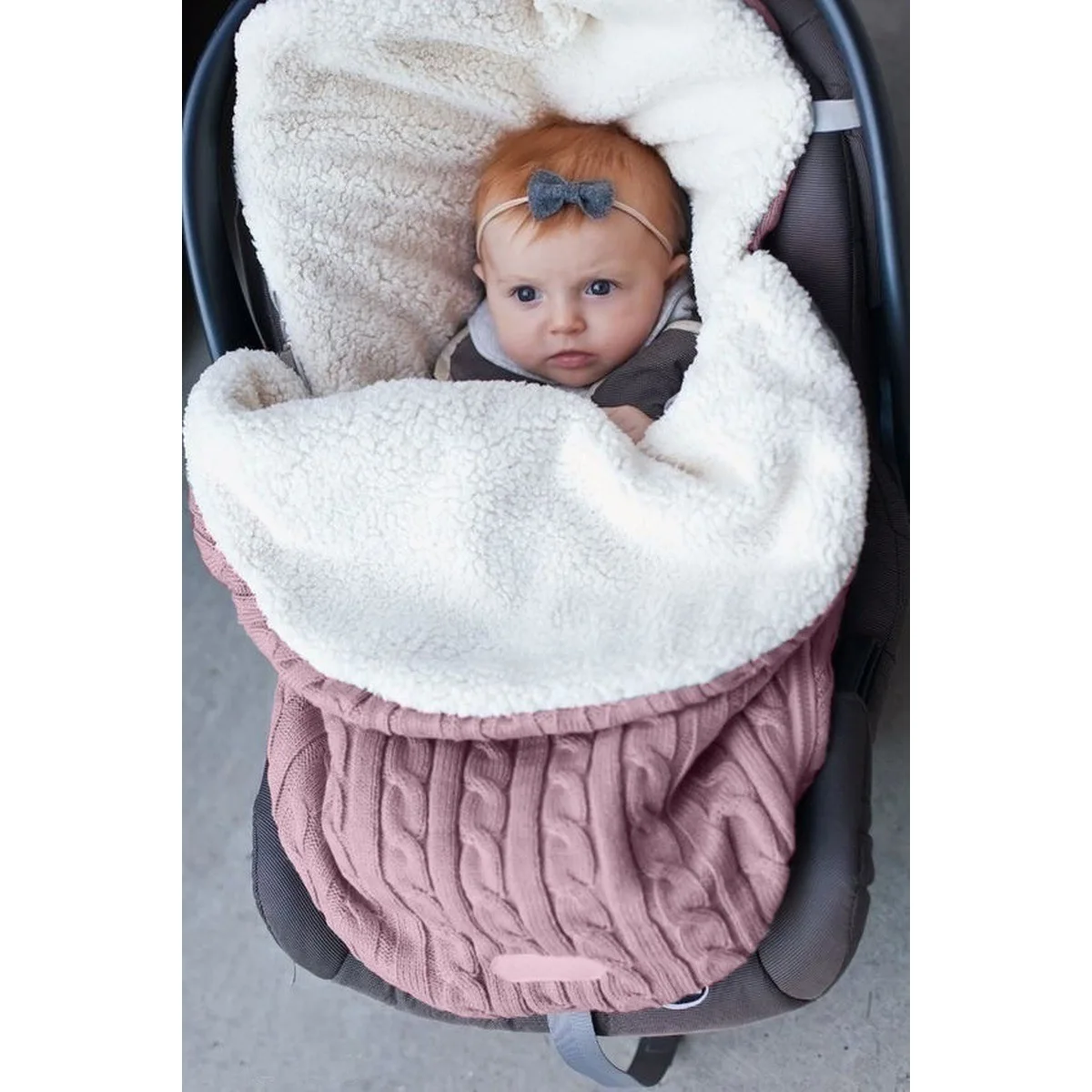 Neugeborene Babys chlaf säcke Winter Kinderwagen Decke Fußsack dicken weichen warmen gestrickten Häkel wolle Wickel Wickel Baby Schlafsack