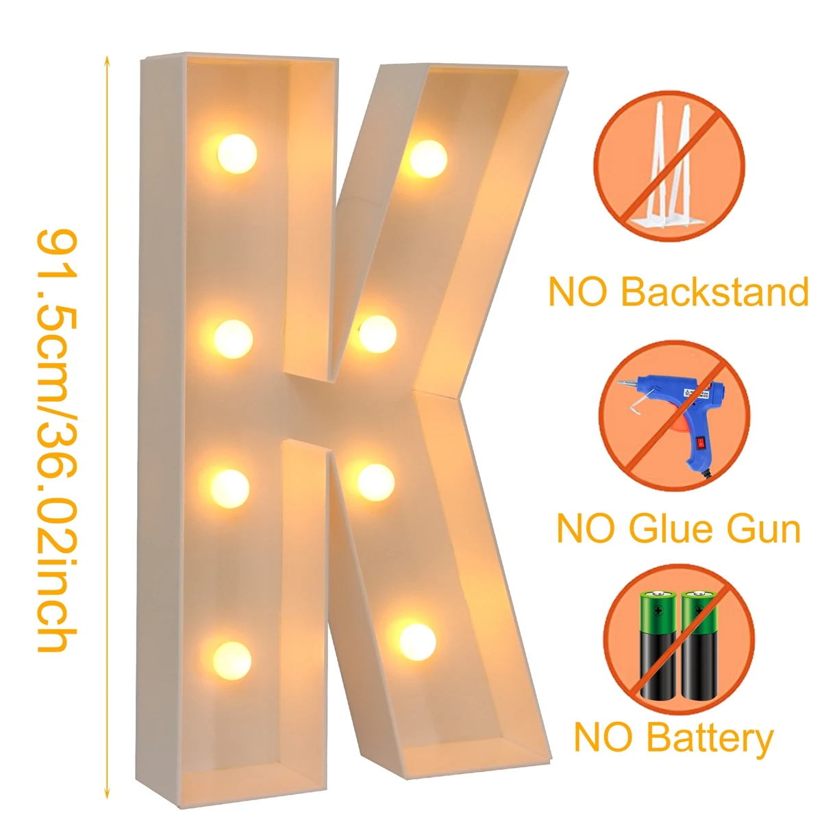 91,5 cm gigantische brief led-lichtframedoos babyshower 1e verjaardag bruiloft decor kerst doe-het-zelf naam ballonvuldoos
