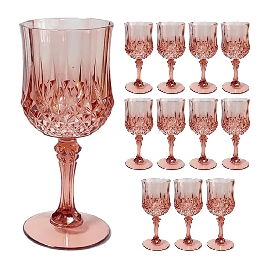 

Plastic Wine Glasses Set Elegant Reusable Plastic Wine Glasses for Weddings Parties Set of 12 Goblet Glasses 220ml for Special