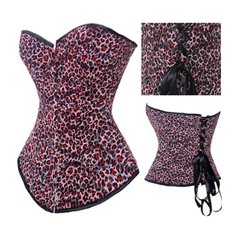 Wholesale Price Corsets for Women Sexy Lingerie Overbust Leopard Corset Top Gothic Lace Up Waist Slimming Basques Corset Bustier