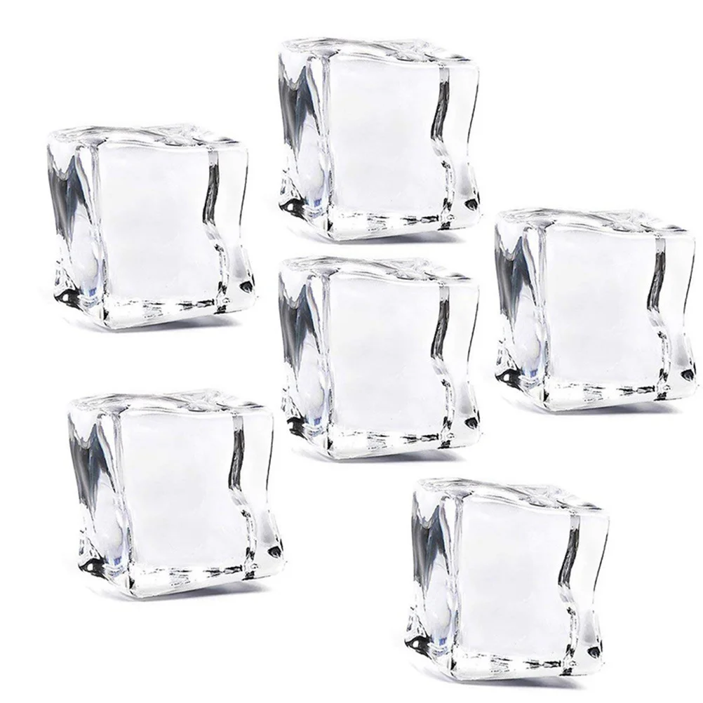 

36Pcs Artificial Ice Cubes Transparent Simulation Blocks for Cake Coffee Shop Display Photography Props Decorations