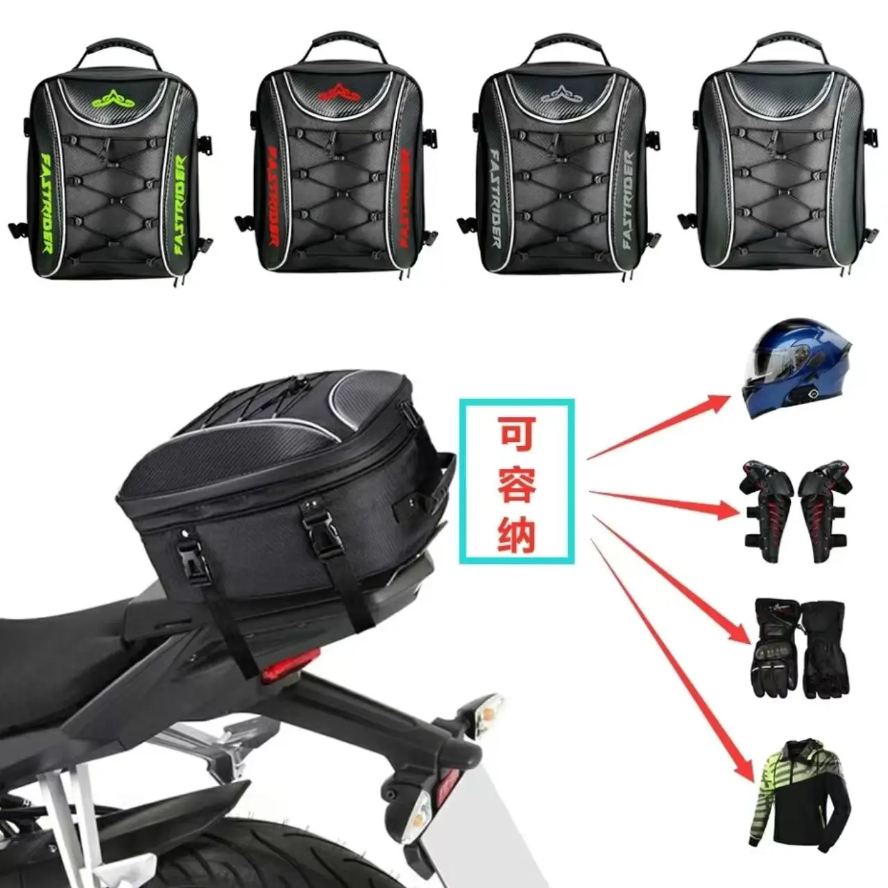 

Motorcycle Bag Waterproof Drop Leg Side Bags Backpack Tail Multifunction Rear Seat Bag High Capacity Ride Outdoor for Cafe Racer