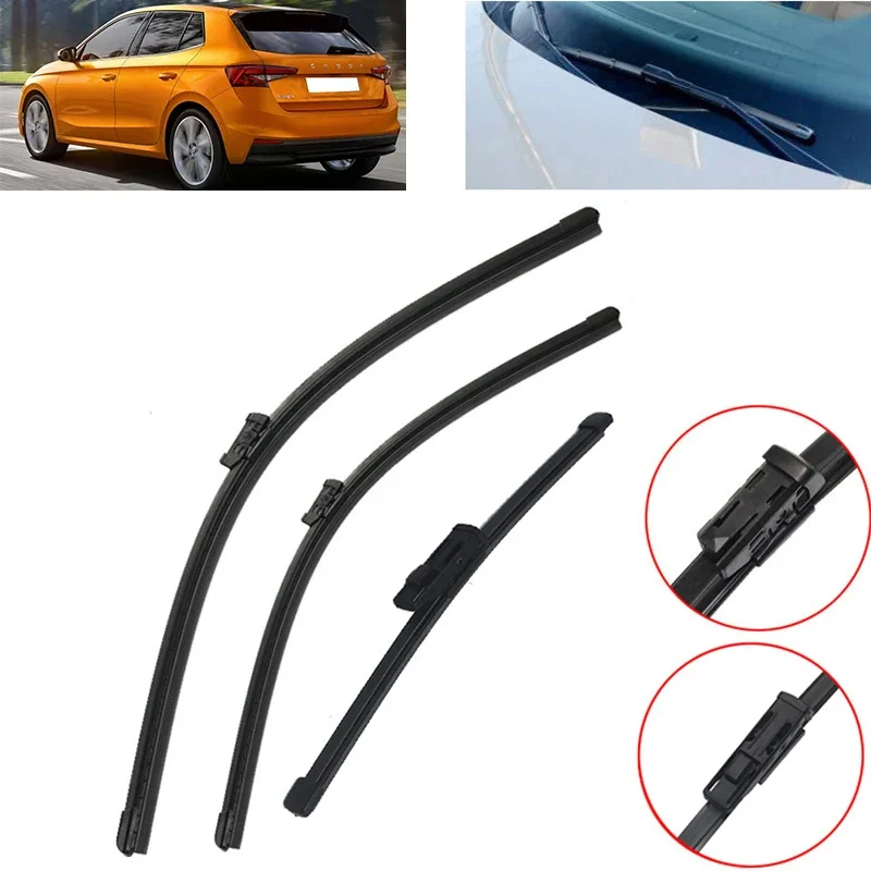 

Front and Rear Windshield Wiper Blade For Skoda Fabia 4 IV MK4 PJ 2021-2024 Windscreen Window Back Brushes Glass Blades