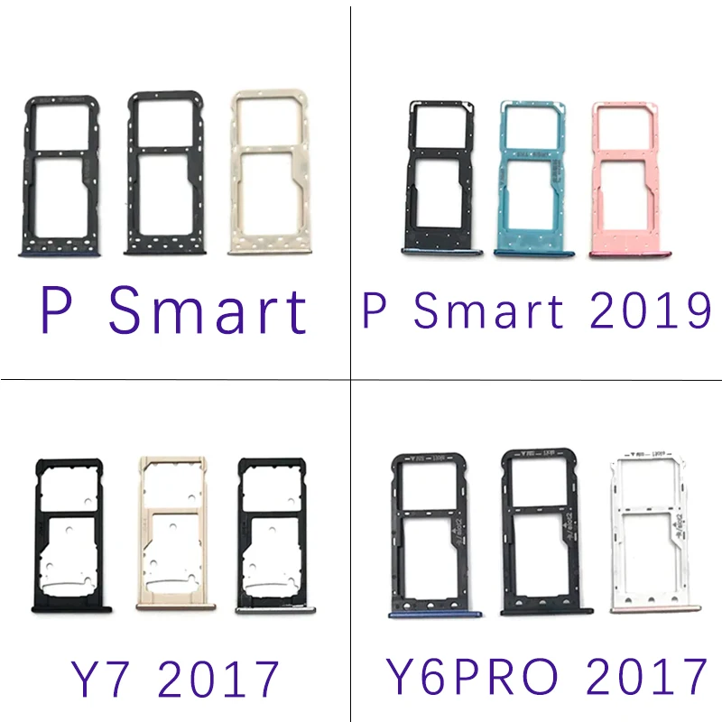 Sim Card Tray For Huawei P Smart 2019 Sim Card Slot SD Card Tray Holder Adapter For Huawei Y7 Y6 Pro 2017 SD Card Tray Holder