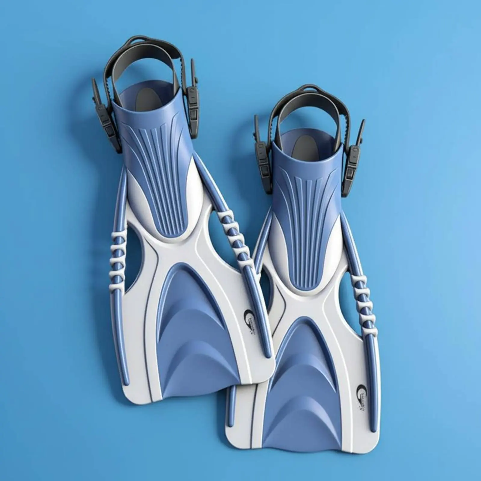 

2 Pieces Adult Diving Fins Easy to Adjust Adjustable Swim Fins Open Toe Flippers Lightweight Design Water Sports Gear for Adults