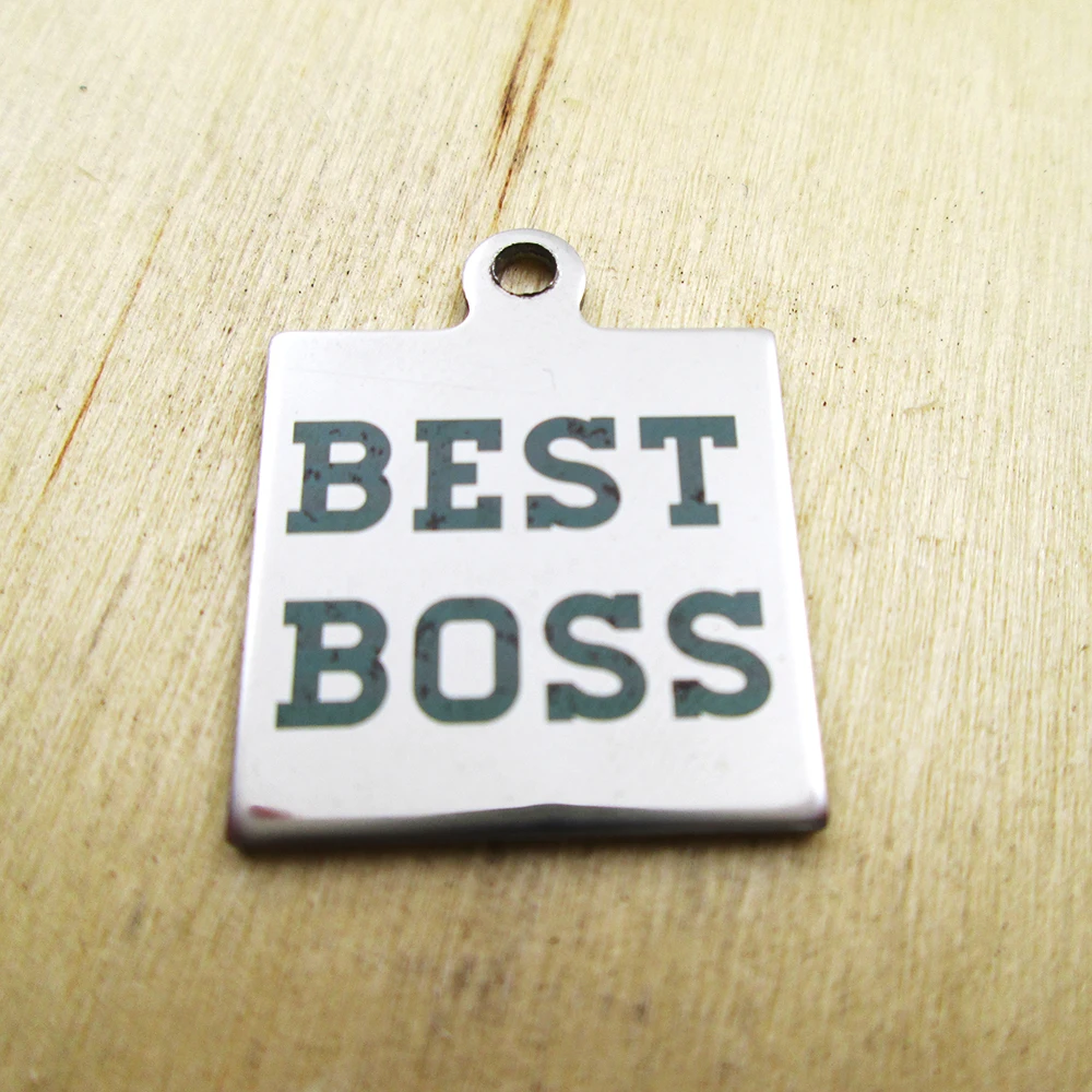 20pcs-best boss charms Laser Engraved Customized DIY Charms Pendants