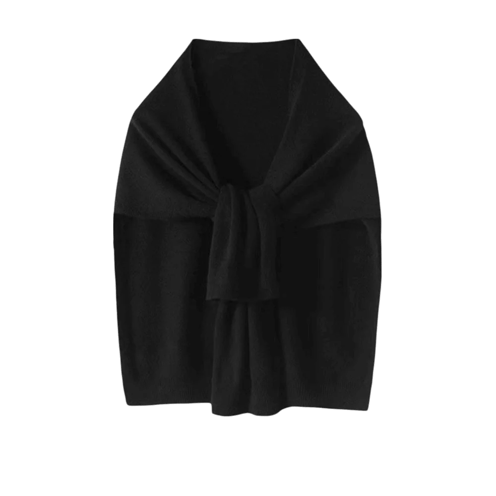 Basic Style Warm Soft Knit Shawl Polyester Lightweight Neck Scarf High-Quality Solid Color Outer Cape Air-Conditioned Rooms