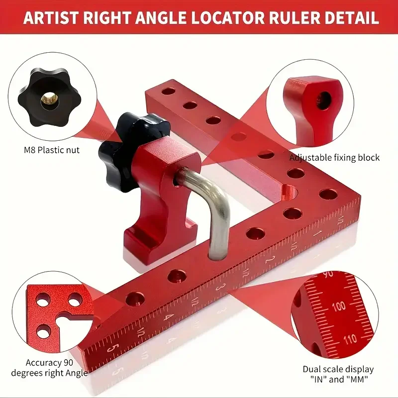 1 Set 90 Degree Premium Aluminum Alloy Metal Corner Clamps For Woodworking Positioning Fixed Right Angle Clamp Hand Tool