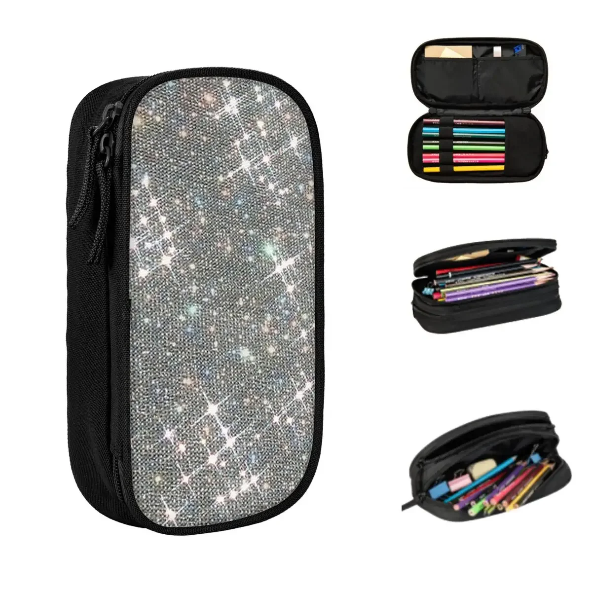 All That Glitters Pencil Cases Large Storage Pen Bags Pen Box Pencil Pouch For Boys Girls Students Stationery School Office