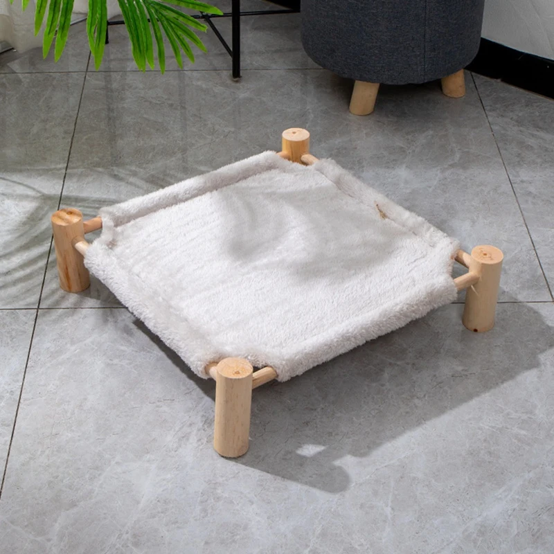 Приподнятая кровать для домашних животных, табурет для кошек и собак, стул для домашних животных с деревянными ножками, плюшевая кровать для домашних животных, диван для щенков