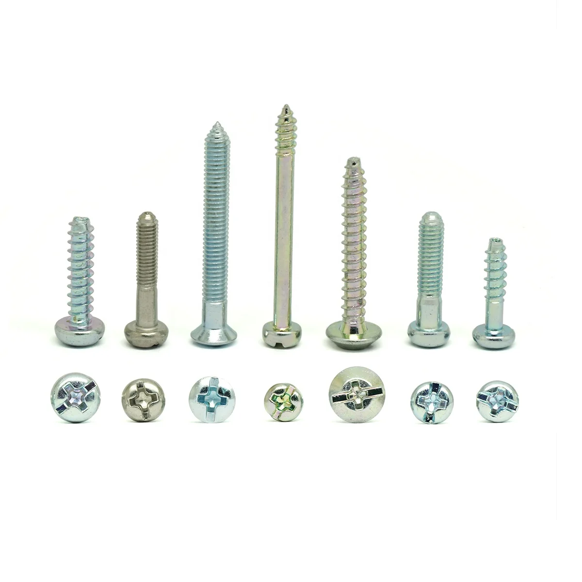 10000  pieces Hot Sell 304 Stainless Steel Tornillos Pan Head Phillips Slotted Combo Coarse Fine Thread Self Tappings Screw