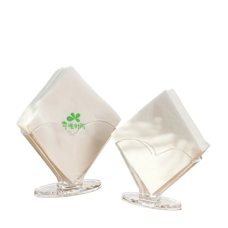 Acrylic Desktop Upright Tissue Box Napkin Holder Simple Transparent Plastic Square Restaurant Restaurant Hotel Paper Box