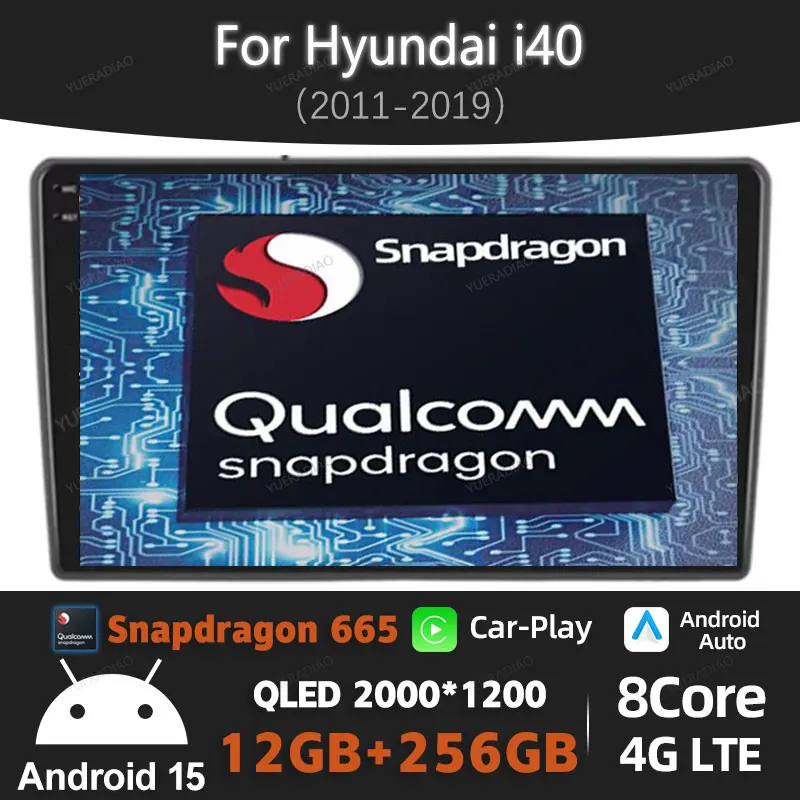 

Android 15 Car Radio For Hyundai I40 2012 - 2016 Multimedia Video Player 4G WIFI GPS NAVI BT 2DIN Qualcomm QLED Head Unit LTE 5G