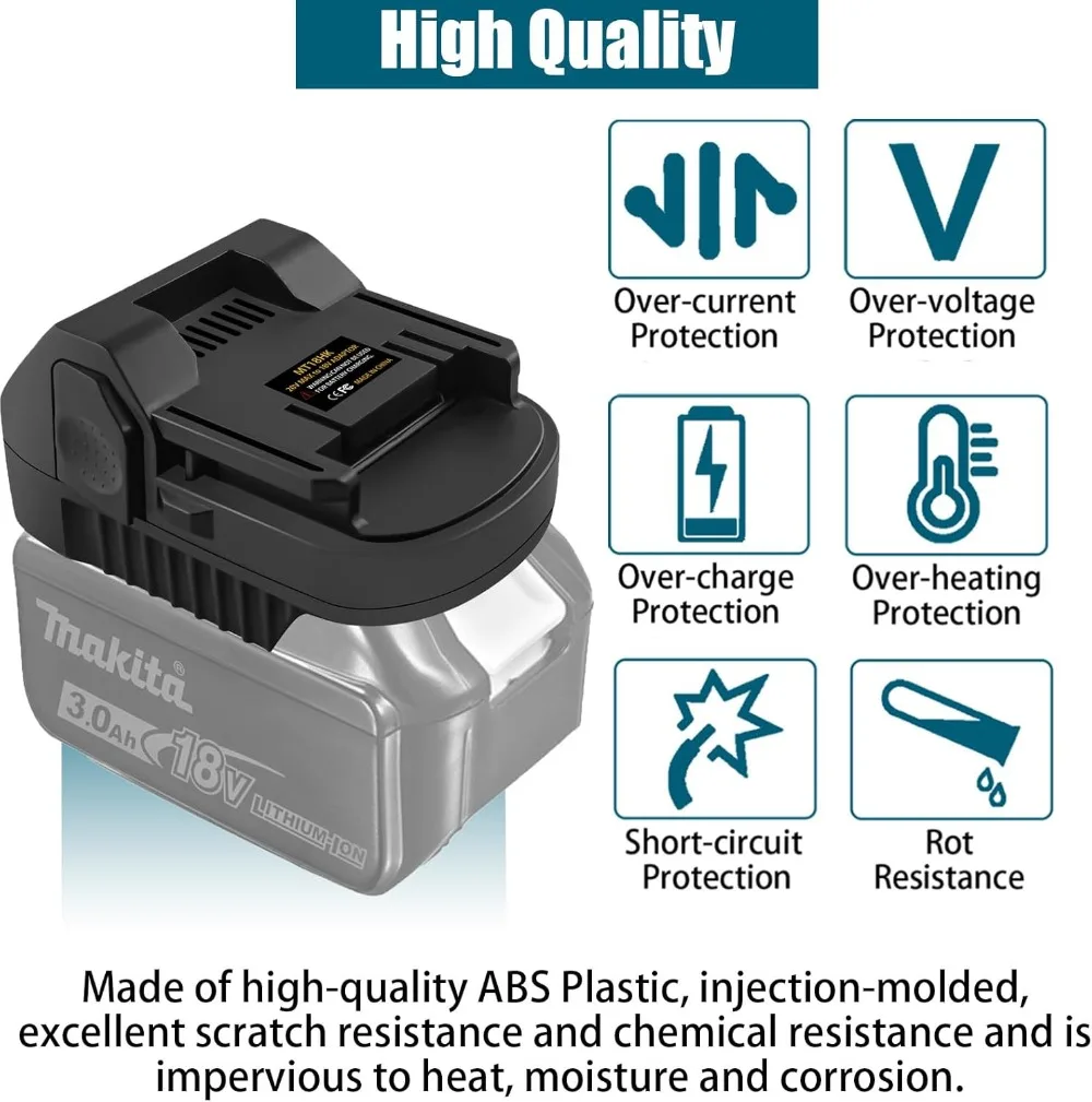 Converter Adapter for Makita 18V Lithium Battery Convert To for Hitachi for Hikoki 18V Li-ion Batttery Power Tools Drill MT18HK