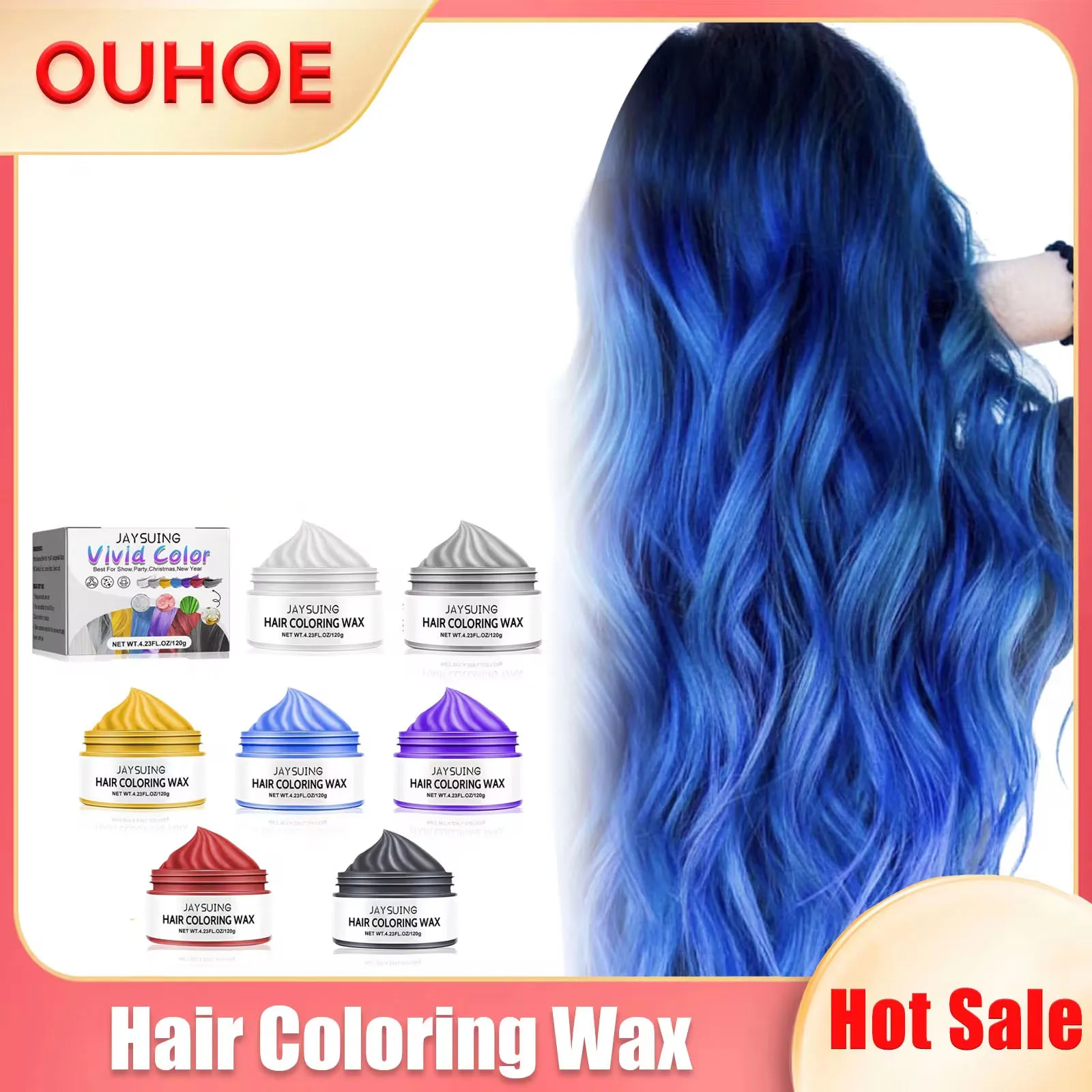 Hair Coloring Wax Temporary Styling Washing Cosplay Party Makeup DIY Salon Red Yellow Blue Purple Grey Black White Hairs Dye Wax