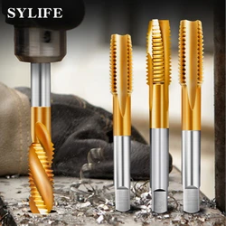 HSS Titanium Coating Screw Tap Drill Bit M2 M3  M4 M5 M6 M8 M10 M12 M14 M16 Metric Straight Flute Thread Tap Hand Tools