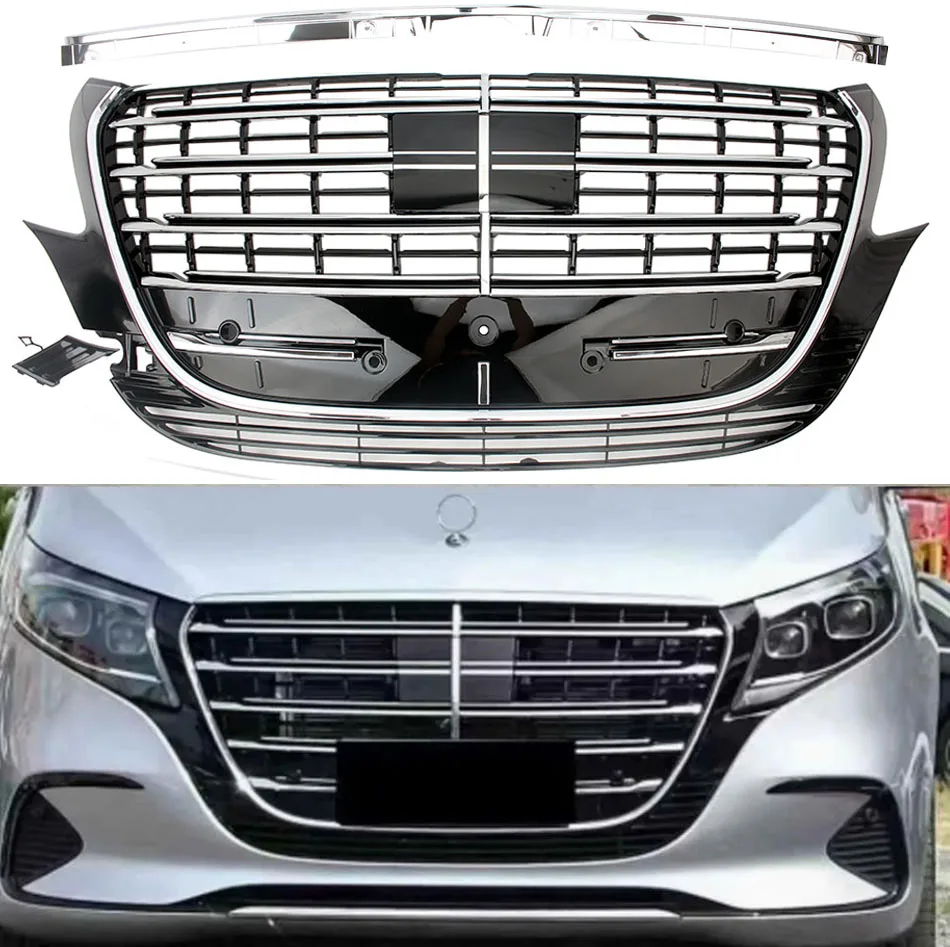 

Front Racing Radiator Upper Bumper Grille For Mercedes Benz V CLASS W448 VITO V300 normal 2024 2025+