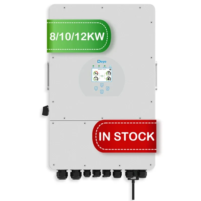 EU warehouse Deye solar inverter hybrid 12kw 3 phase 10kw 8kw SUN-12K-SG04LP3-EU deye 12kw hybrid solar inverter